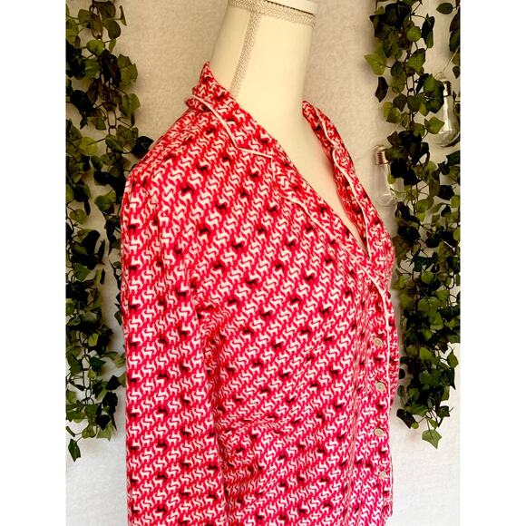 Victoria's Secret The Dreamer Red White Reindeer Print Flannel Pajama Set Small - Picture 5 of 11